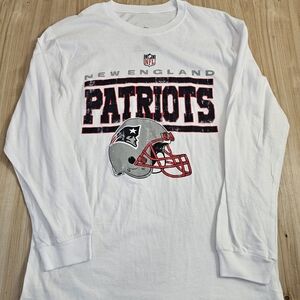 New England Patriots Long Sleeve White Logo Nwot NFL Large